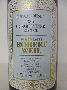 2005 Kiedrich Gräfenberg Riesling Spätlese VDP.Grosse Lage Robert Weil