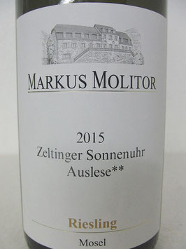 2015 Zeltinger Sonnenuhr Riesling Auslese** goldene Kapsel Markus Molitor