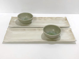 刷毛目さんま皿・小鉢のセット（２セット）