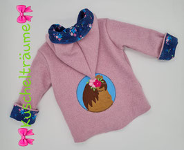 Walklodenjacke PFERD mit Blumen 86/92