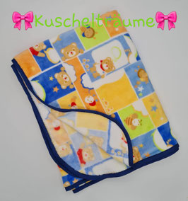 große Kuscheldecke TEDDY blau