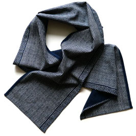 Echarpe bleue indigo coton