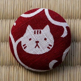 Broche chat rouge foncé et blanc n°2