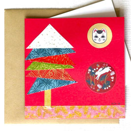 Carte double Sapin de Noël n°5