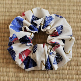 Chouchou feuilles de ginkgo bleues et rouges