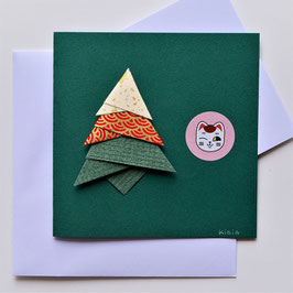 Carte double Sapin pliage n°1