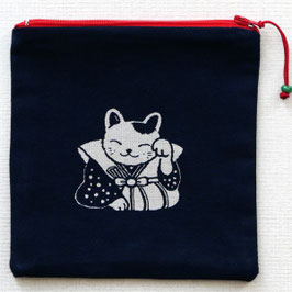 Trousse carrée 2 motifs chat n°1