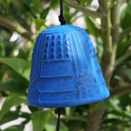 Cloche à suspendre, carillon Iwachu bleu, diamètre de 4,5 cm.