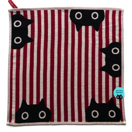 Serviette, essuie mains ou set de table chats et rayures, rouge