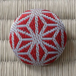 Broche Asanoha rouge et argent