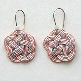 Boucles d'oreilles en Mizuhiki 4 cordelettes montées sur argent 925 n°8