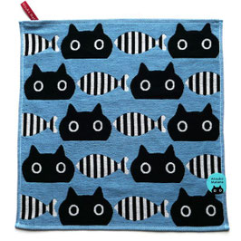 Serviette, essuie mains ou set de table MM fish bleu