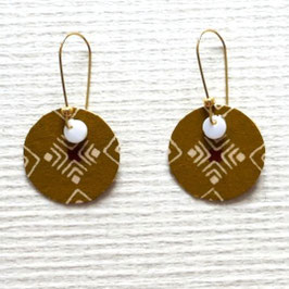 Boucles d'oreilles Katazome n°1. Moutarde.
