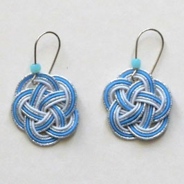 Boucles d'oreilles en Mizuhiki 4 cordelettes, montées sur argent 925 n°9