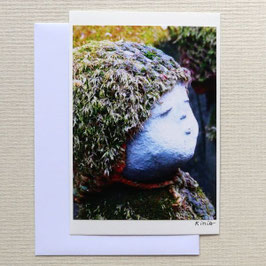 Carte de Jizô au bonnet recouvert de mousse n°1