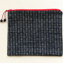 Trousse indigo, carrés