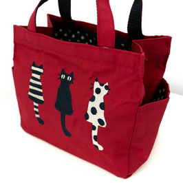 Petit sac Rouge les 3 chats
