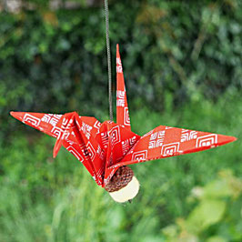 Mobile grue en origami, katazome n°15