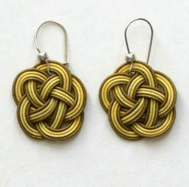 Boucles d'oreilles en Mizuhiki, 4 cordelettes montées sur argent 925, n°7