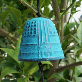 Cloche à suspendre, carillon Iwachu bleu turquoise, diamètre de 4,5 cm.