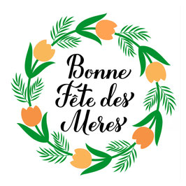 Fête des mères - couronne de tulipes oranges