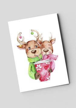Weihnachtskarte "Rentierpaar"