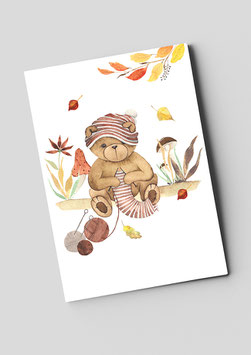 Postkarte "Bär mit Mütze"