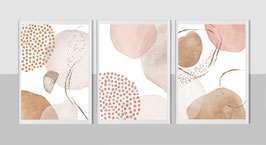 Wandbilder Set "Abstrakt pastell"