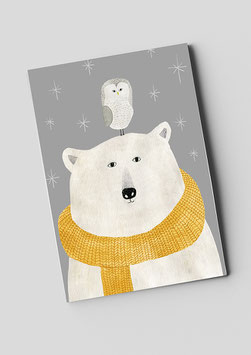 Postkarte "Bär mit Eule"