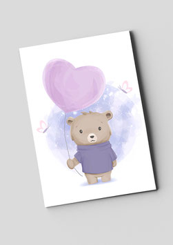 Postkarte "Kleiner Bär mit Luftballon"