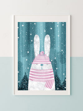 Kinderzimmerbild "Winterhase"