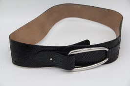 breiter Echtleder Gürtel Damengürtel schwarz animal Schlangen Muster 95cm 7cm