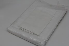 Hotelbettwäsche 135x200 + 80x80 Damast Streifen Muster weiß 100% Baumwolle Bezug