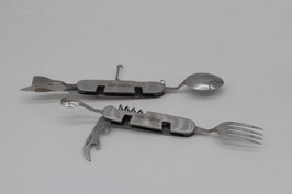 PEARL Multifunktions-Taschenmesser Klapp-Besteck 9in1 Edelstahl Camping Outdoor