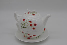 Tea Logic Tea for One Caprice 500ml kleine Teekanne Mohn Fine Bone China