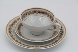 Produktname3tlg. Sammeltassengedeck CP Weisswasser Porzellan braun gold beige Muster