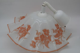 höhenverstellbare Decken-/Hänge-/ Küchenlampe Glas apricot Blumen Pendelleuchte