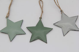 kleiner Metall Weihnachtsstern Anhänger grün graugrün