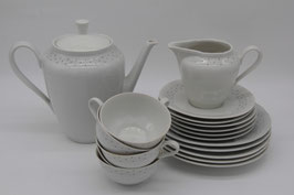 18tlg Stadtlengsfeld DDR Kaffeeservice Geschirr Porzellan dezentes Muster 60er