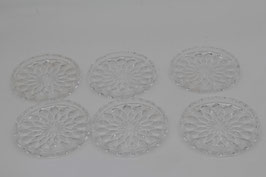 6er Set Kristall Untersetzer Glas Muster Bleikristall