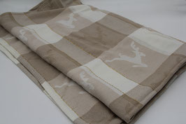 große beige creme karierte Tischdecke Mitteldecke Hirsche Cherwell House