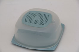 TUPPERWARE KäseMaX quadratisch klein / rechteckig groß hellblau Käseglocke