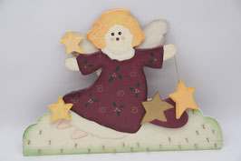 Holzengel Wanddekorartion zum Anhänger von Geschenktütchen Deko Adventskalender