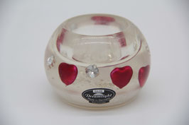 Gilde Dreamlight Traumlicht Teelichthalter Kerzenhalter rot Herzen Strass