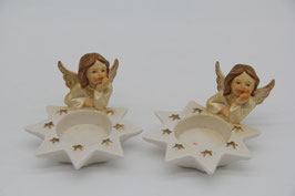 2er Set Engel Teelichthalter Porzellan Kerzenhalter Weihnachtsengel Weihnachten