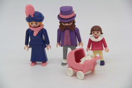 Playmobil 5507 Nostalgie Familie Figuren Set Mama Papa Kind Rosa Serie Vintage