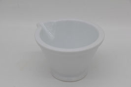 weiße schlichte Sauciere Ausguss Tülle Mörser-Gefäß Ausgießschale vintage