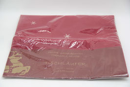 Cherwellhouse Weihnachtstischläufer rot mit goldenen Sternen Baumwolle 45x160cm