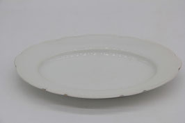 kleine alte Sorau Porzellan Servierplatte weiß gewellter Rand vintage