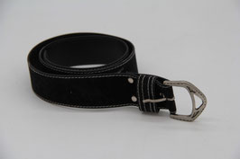 schwarz Samt Gürtel Damengürtel silberne Schnalle Länge 80 Br. 3,9cm vintage